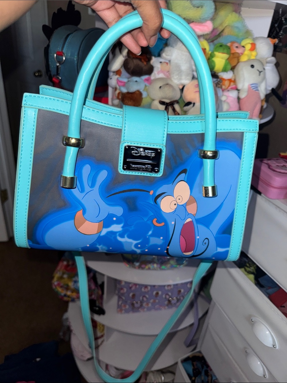 Loungefly Turquoise Genie Clear Panel Satchel